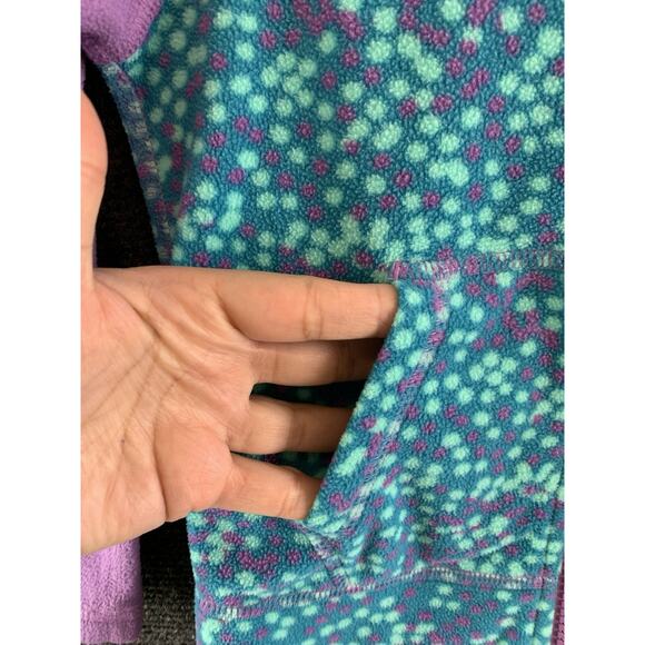 The North Face Toddler Girl Fleece Jacket Hooded Full Zip Polkadot Purple Size 3 - Picture 7 of 11